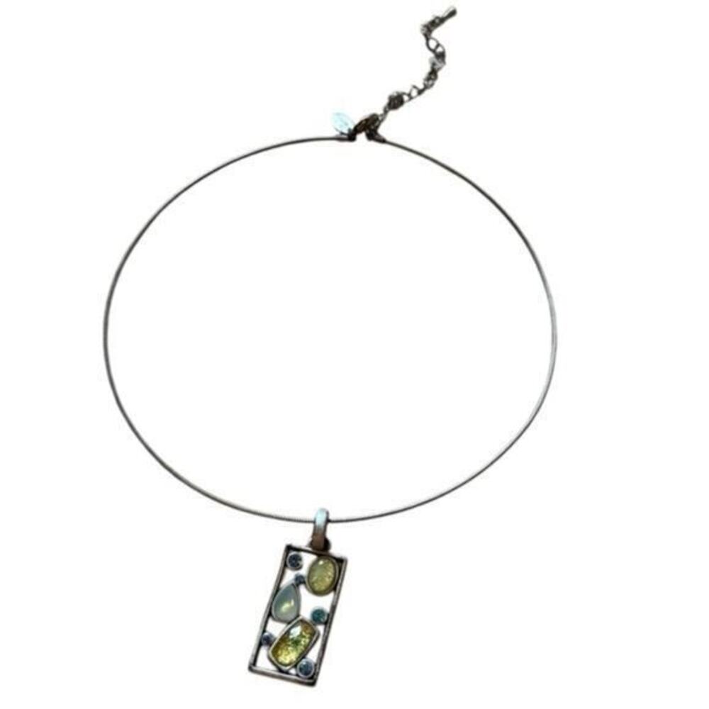Lia Sophia Silver Necklace with Multicolor Pendant